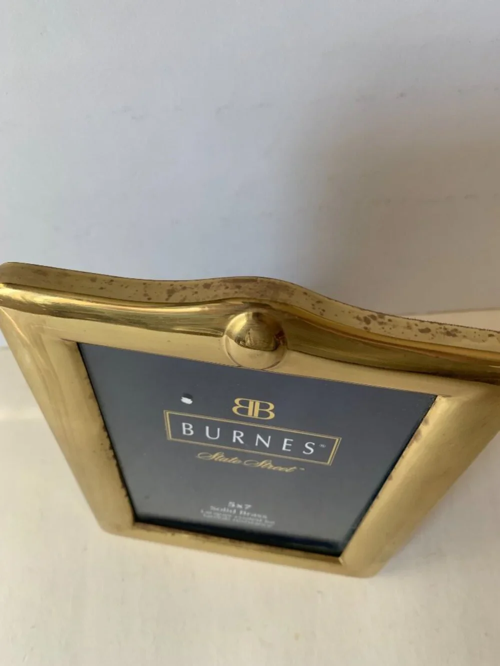 Vintage BURNES State Street Gold Solid Brass 5x7